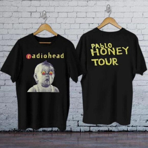Radiohead Pablo Honey Tour 2 Side Black Short Sleeve Unisex Shirt - Picture 1 of 4